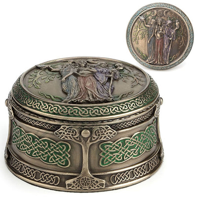 Celtic Triple Goddess Maiden Mother Trinket Box