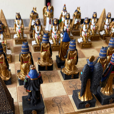 Egyptian Goods Chess Set With Ankh Battlefield Board