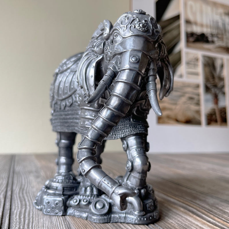 Steampunk Mechanical Elephant Statue Decor Front View