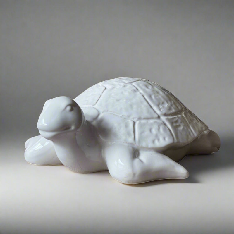 Handmade White Turtle Ceramic Home Decor
