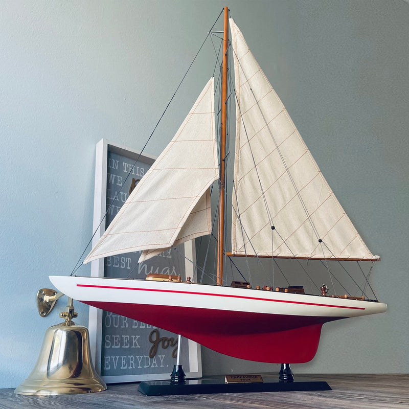 Endeavour Wooden Sailboat Yacht Model