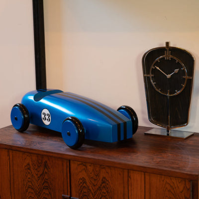 Blue Wooden Racer Display Model