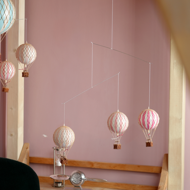 Pink White Balloon Mobile