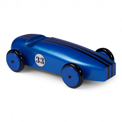 Blue Wooden Racer Display Model