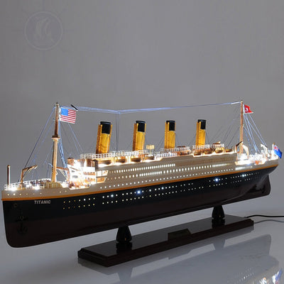 Handcrafted Titanic Model Ship With Lights