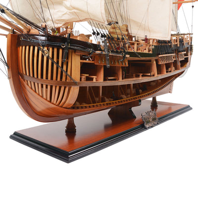 HMS Endeavour Open Hull Model Ship