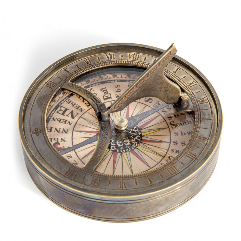 Traditional 18th Century Sundial and Compass