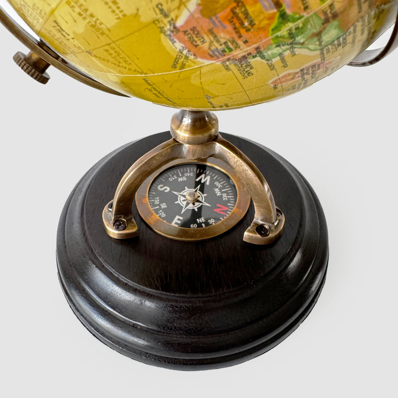 Vintage Style Desk Globe with Compass