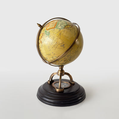 Vintage Style Desk Globe with Compass