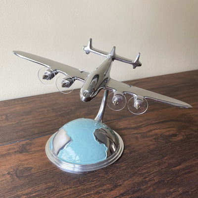 Airplane Model on Globe Stand