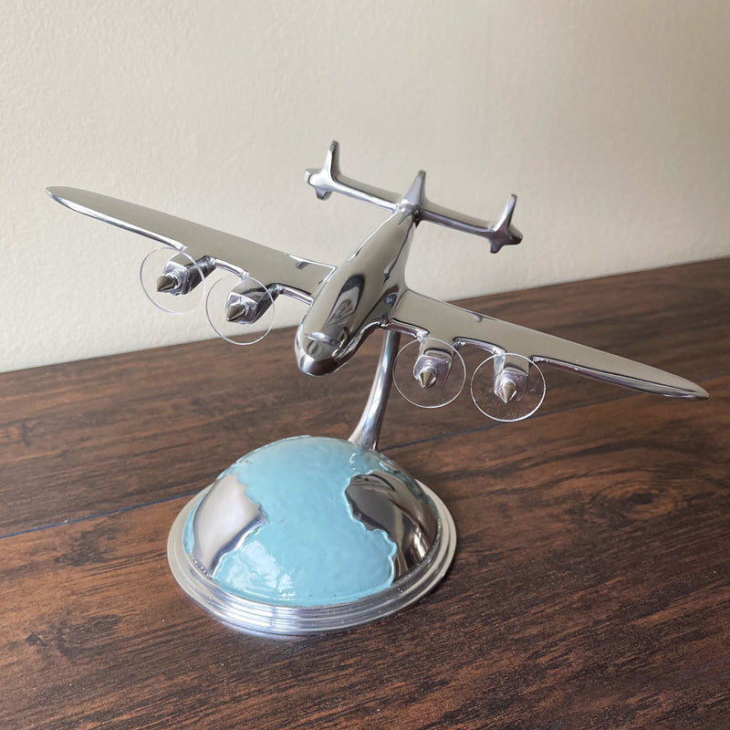 Airplane Model on Globe Stand