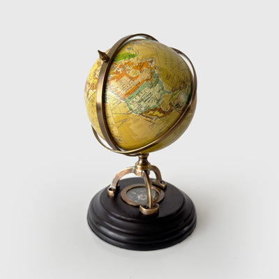 Vintage Style Desk Globe with Compass