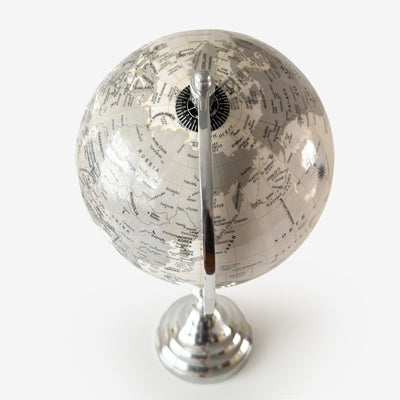 Classic World Globe on Elegant Silver Base