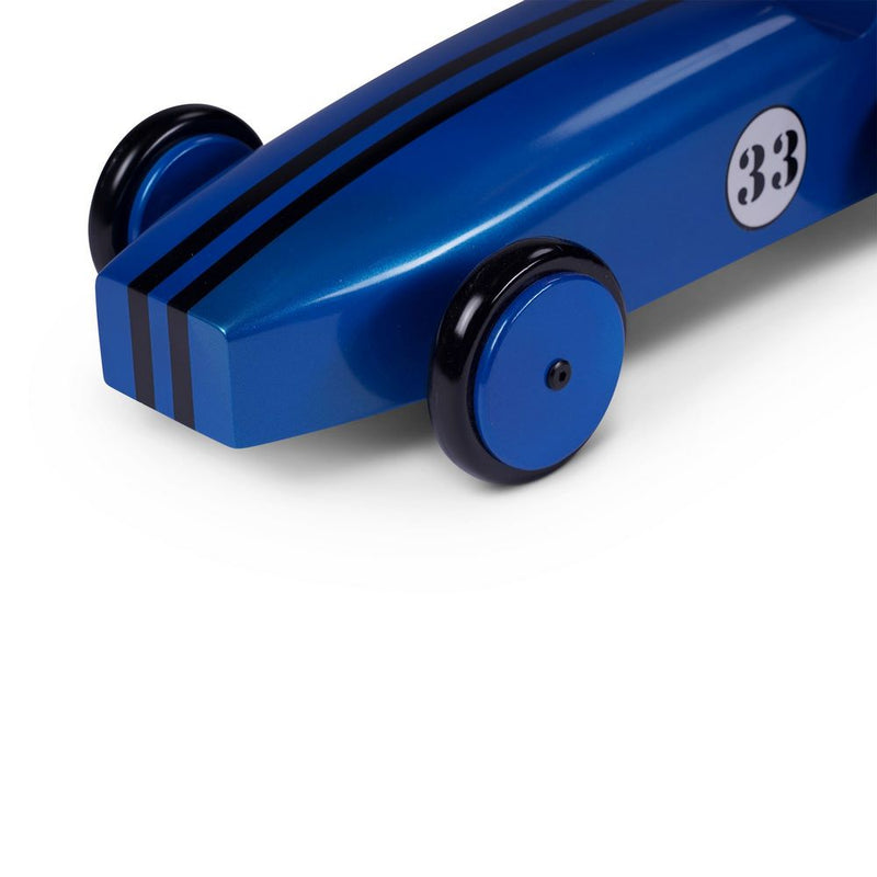 Blue Wooden Racer Display Model