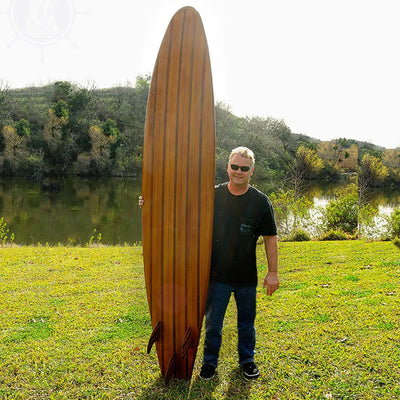 Wooden Waikiki Long Surf Board