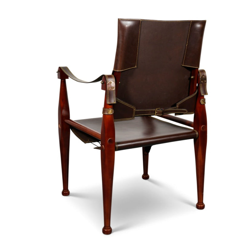 Handcrafted Leather Campaign Armchair
