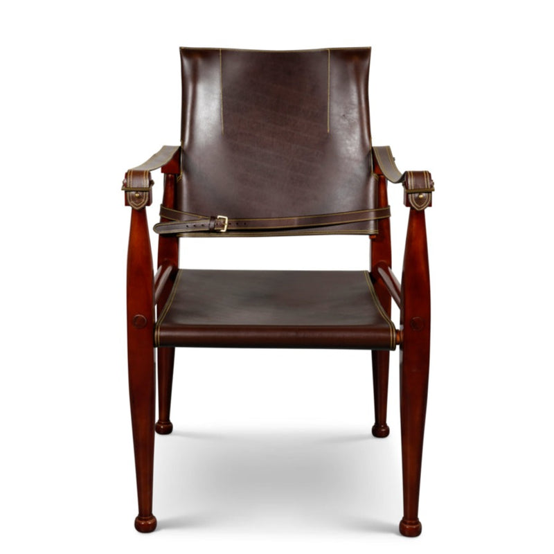 Handcrafted Leather Campaign Armchair