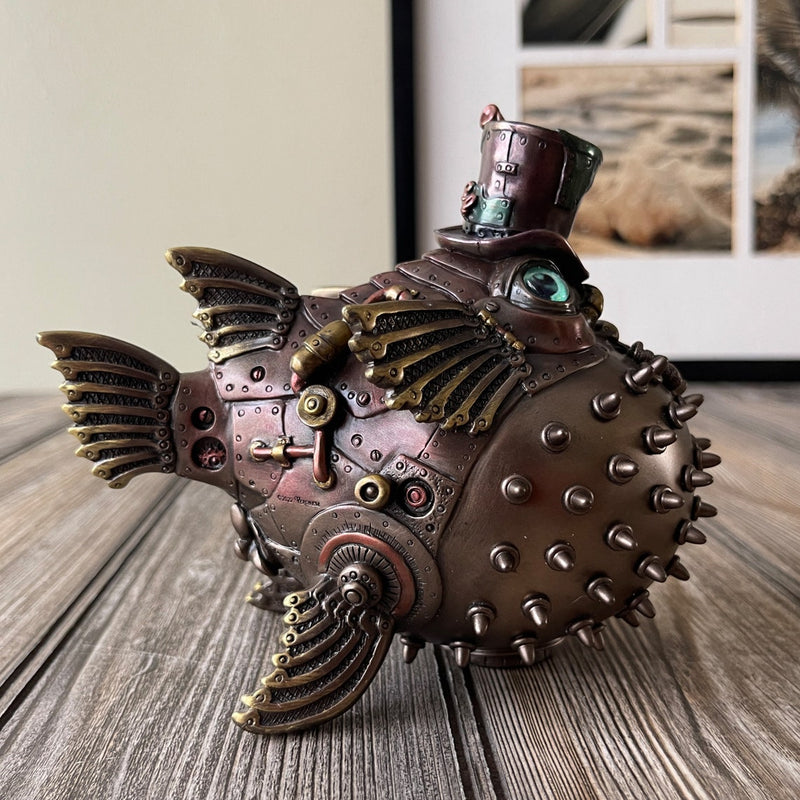 Steampunk Fugu Fish Statue