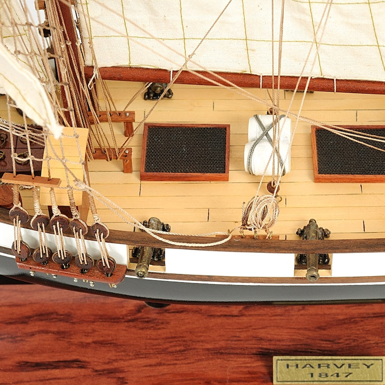 Painted Harvey Sailing Ship Model