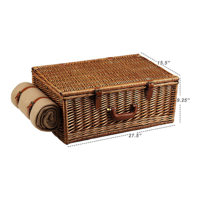 GAZEBO English Style Willow Woven Picnic Basket Set