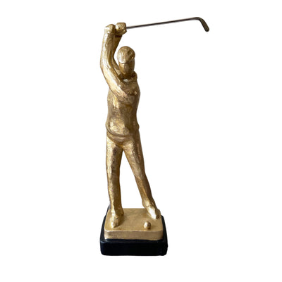 Custom Made Golden Golfer Figurine Statue