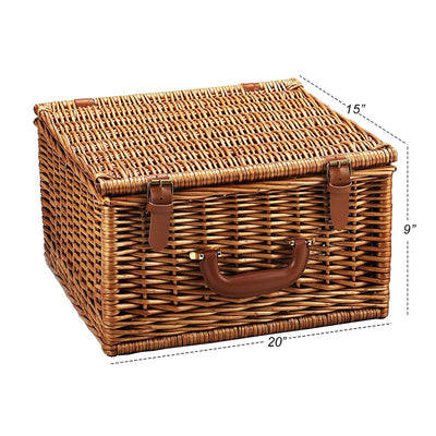 LONDON Handmade Reed Willow Woven Picnic Basket Set