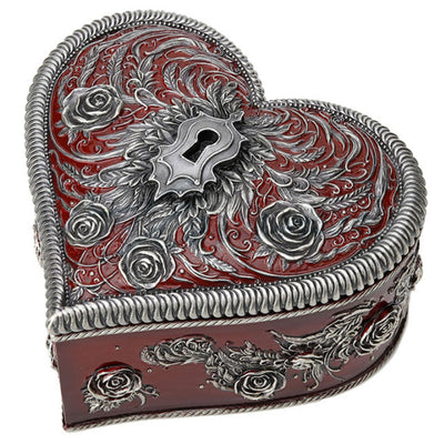 Love Heart And Key Jewelry Trinket Gift Box