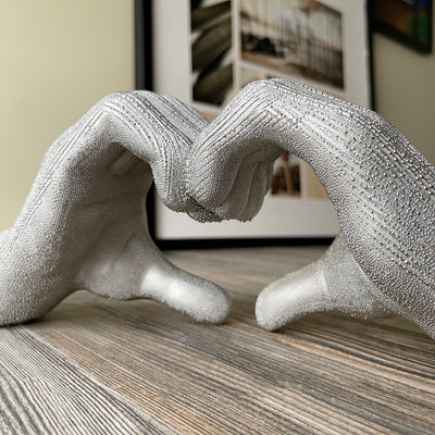 Heart Shaped Hands Handmade Decorative Statue Inside Hands View