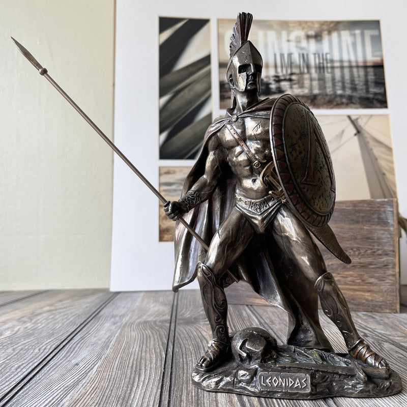 Spartan King Leonidas Statue Medieval Décor Front View