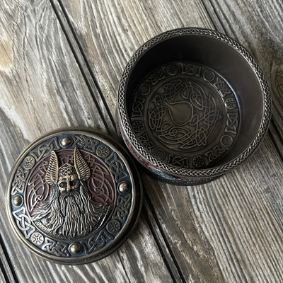 Round Viking Trinket Box