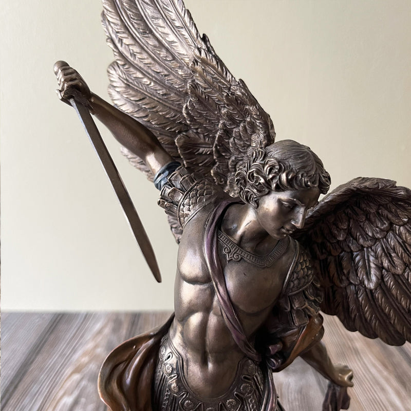 Saint Michael Religious Sculpture Figurine Close Up