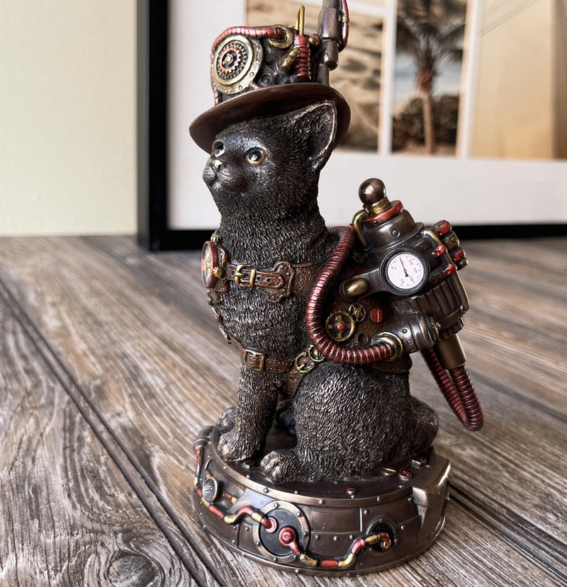 Steampunk Cat Figurine Statue