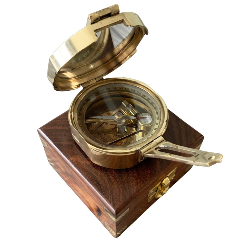 Solid Brass Brunton Pocket Compass
