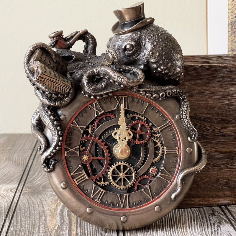 Handmade Steampunk Octopus Wall Clock | SHOPTELI