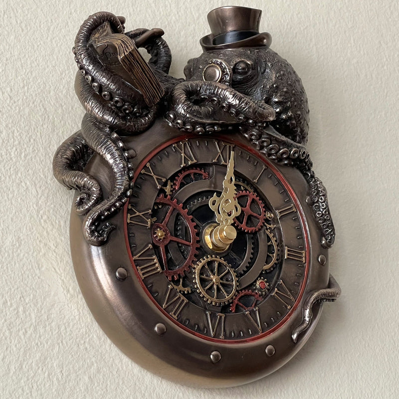 Handmade Steampunk Octopus Wall Clock | SHOPTELI