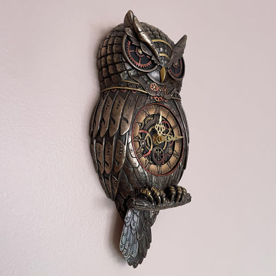 Steampunk Owl Wall Clock