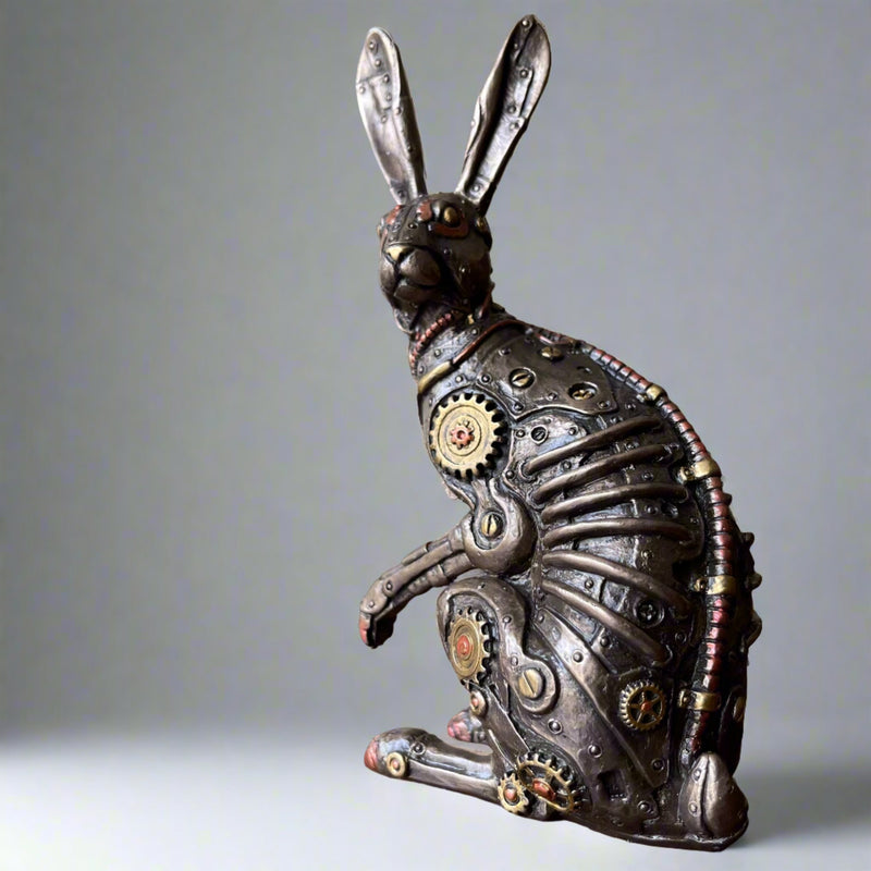 Handmade Steampunk Jack Rabbit Statue Decor | SHOPTELI