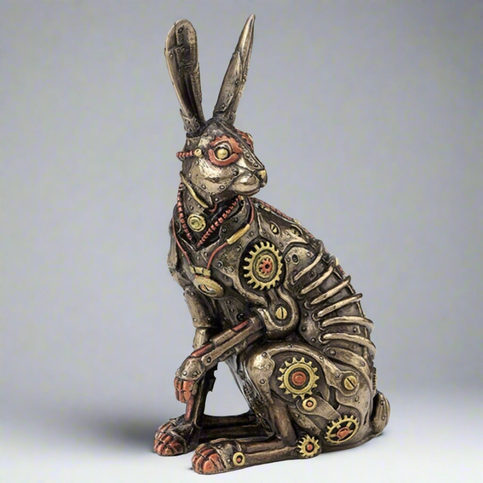 Handmade Steampunk Jack Rabbit Statue Decor | SHOPTELI
