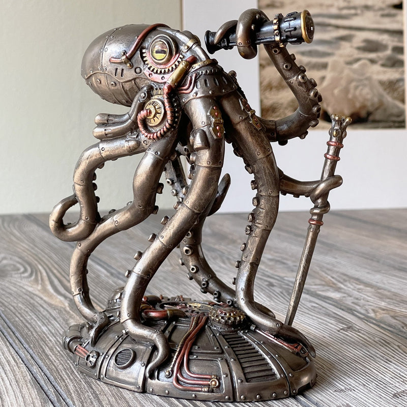 Steampunk Seabed Hiker Octopus Statue