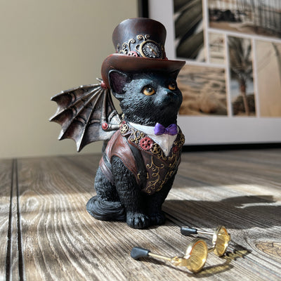 Steampunk Cat Victorian Inventor With Wings
