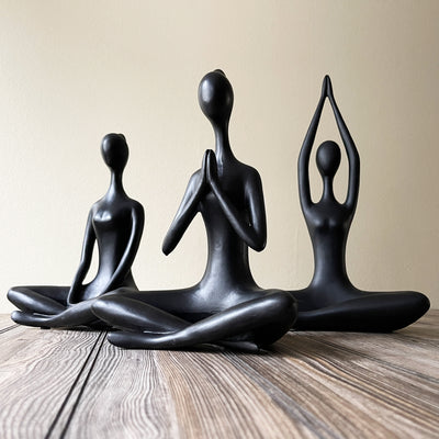 Handmade Yoga Ladies Spiritual Figurines Set Front