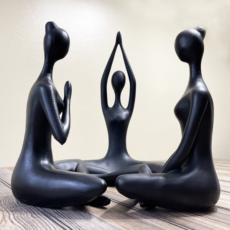 Handmade Yoga Ladies Spiritual Figurines Set Side view