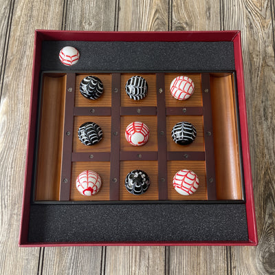 Tic Tac Toe Table Game With Glass Marbles