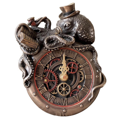 Handmade Steampunk Octopus Wall Clock