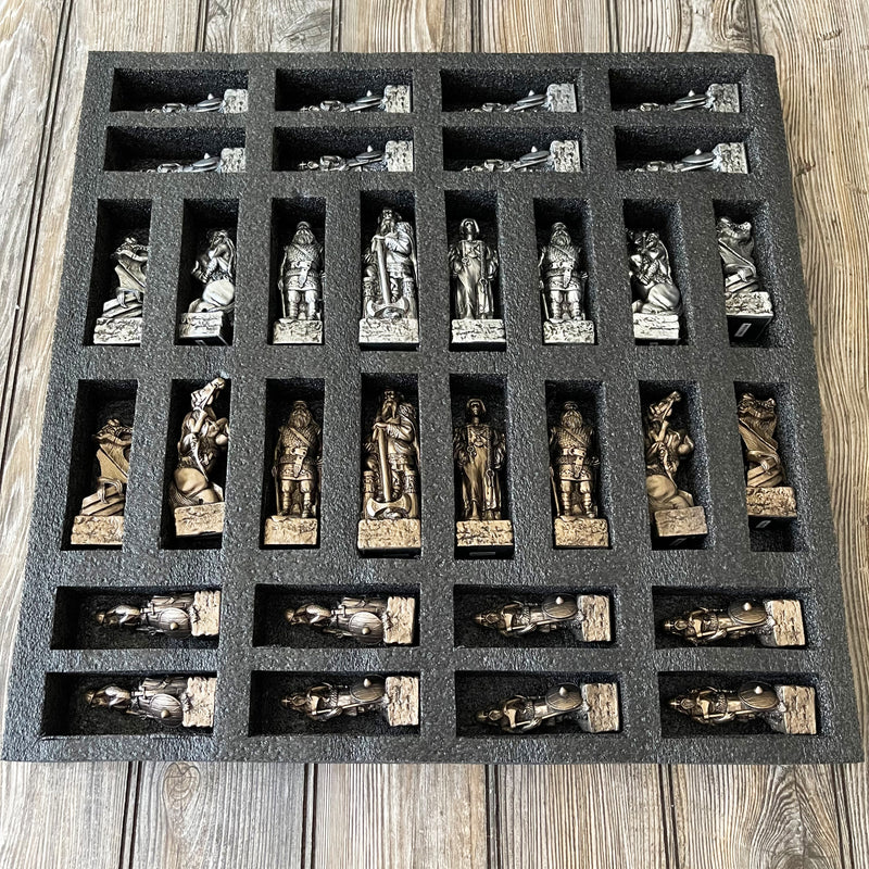 Nordic Viking Chess Set With Wooden Board