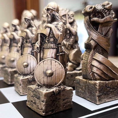 Nordic Viking Chess Set With Wooden Board