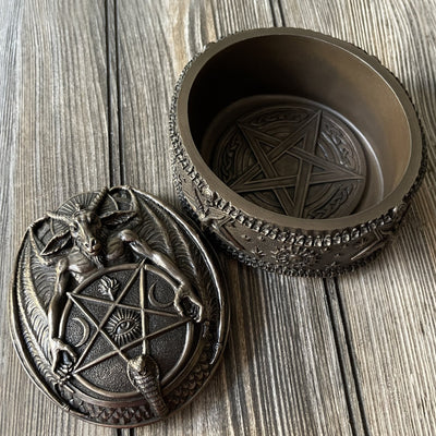 Wiccan Pentagram Baphomet Trinket Box