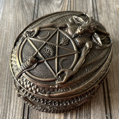 Wiccan Pentagram Baphomet Trinket Box