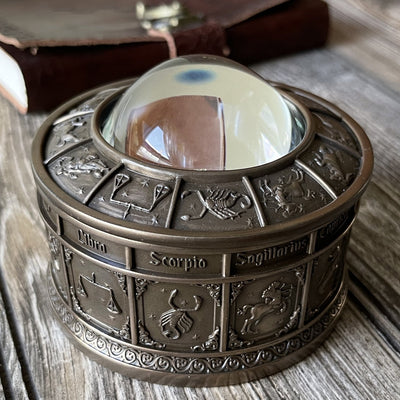 Zodiac Crystal Ball Astrology Trinket Box
