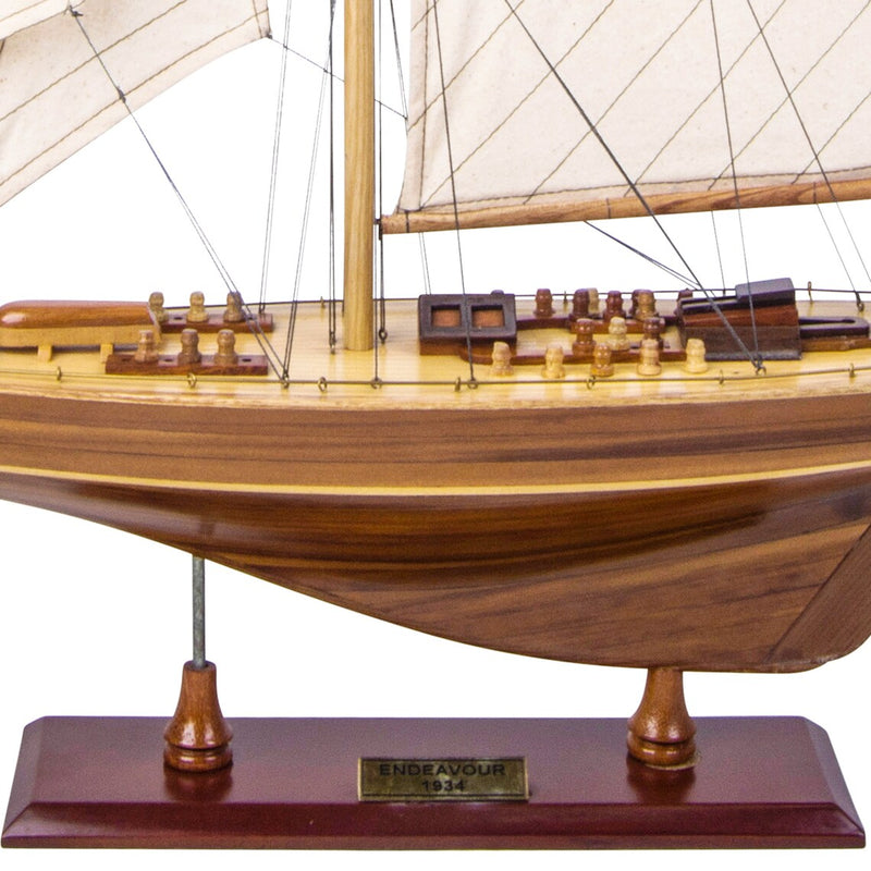 Endeavour Handcrafted Wooden Yacht Model